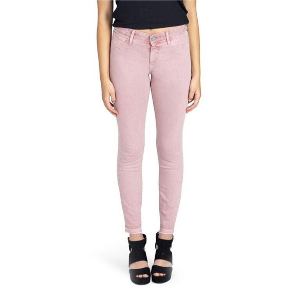 Articles of Society Pants Women's 28 Blush Pink Carly Raw Hem Ankle Skinny Jeans - Picture 5 of 8